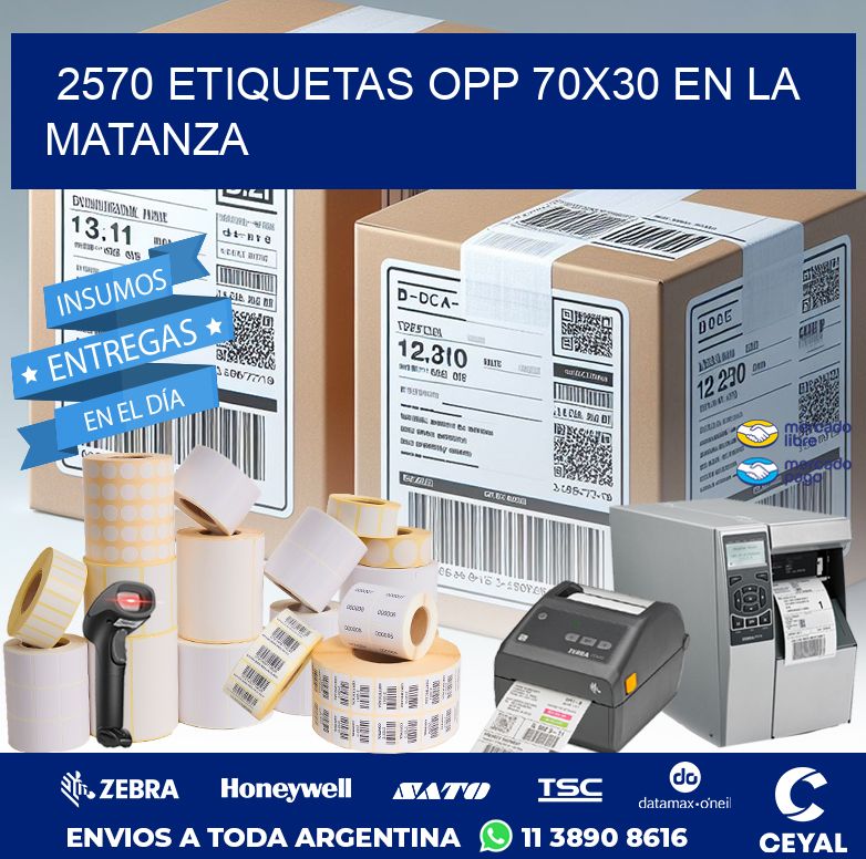 2570 ETIQUETAS OPP 70X30 EN LA MATANZA