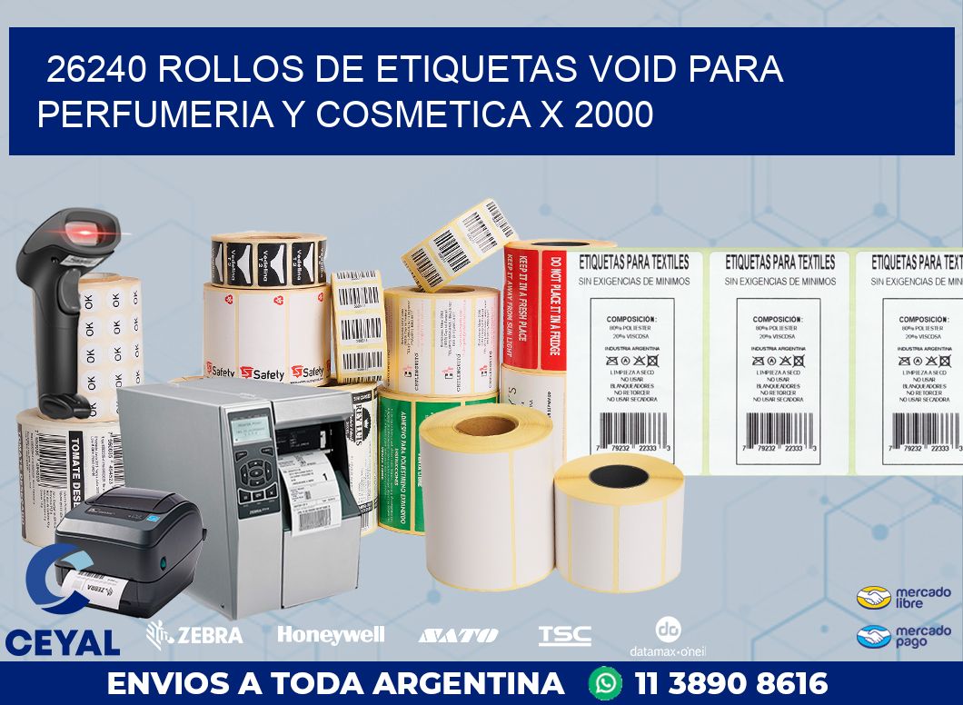 26240 ROLLOS DE ETIQUETAS VOID PARA PERFUMERIA Y COSMETICA X 2000