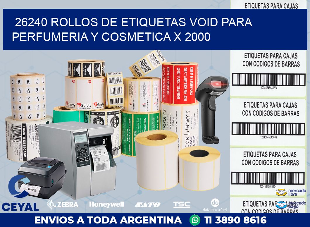 26240 ROLLOS DE ETIQUETAS VOID PARA PERFUMERIA Y COSMETICA X 2000