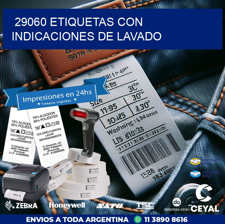 29060 ETIQUETAS CON INDICACIONES DE LAVADO