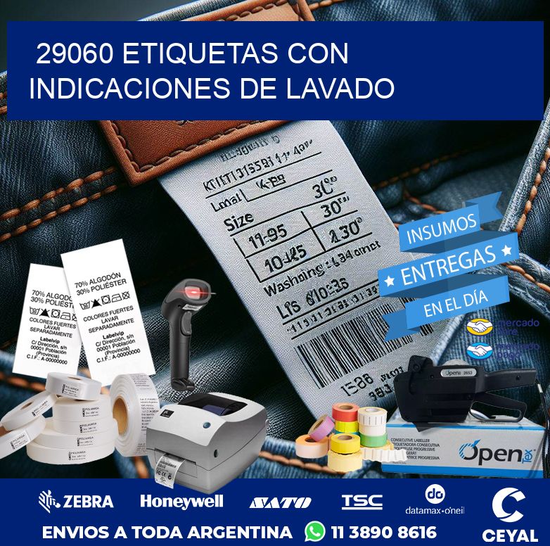 29060 ETIQUETAS CON INDICACIONES DE LAVADO