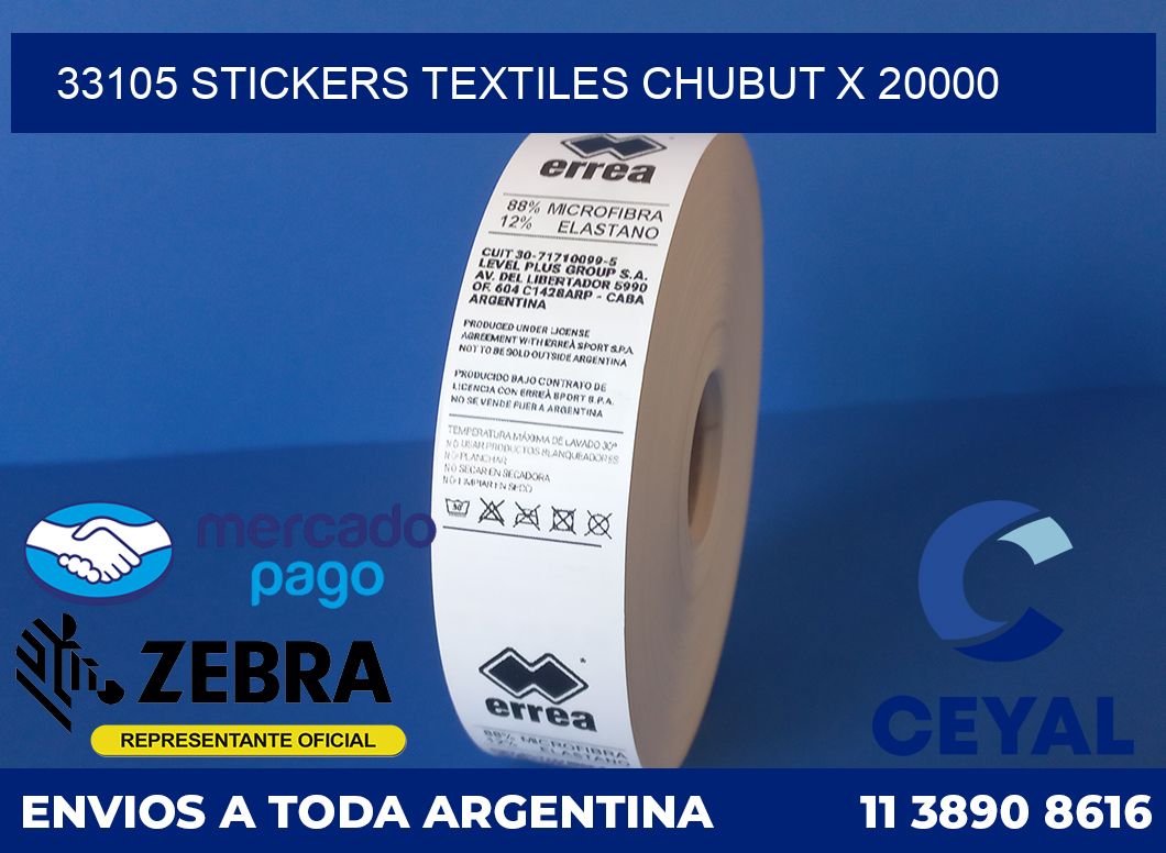 33105 STICKERS TEXTILES CHUBUT X 20000
