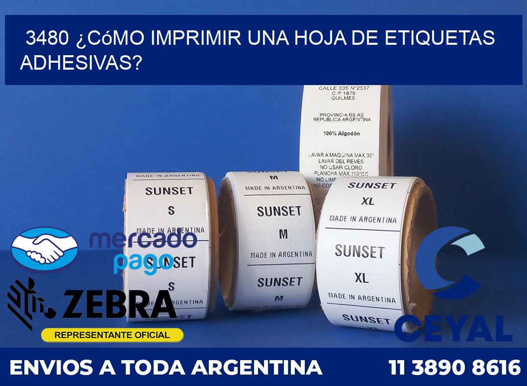 3480 ¿Cómo imprimir una hoja de etiquetas adhesivas?