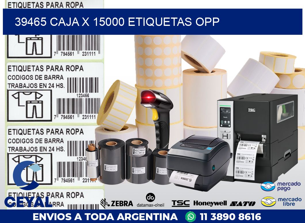 39465 CAJA X 15000 ETIQUETAS OPP