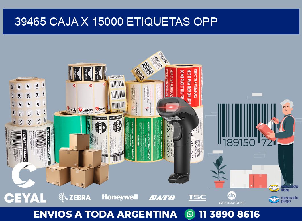 39465 CAJA X 15000 ETIQUETAS OPP