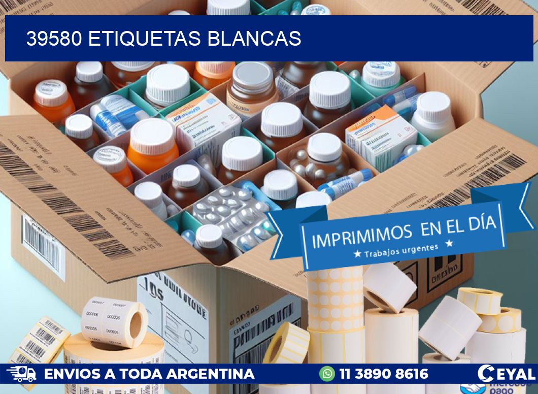 39580 ETIQUETAS BLANCAS