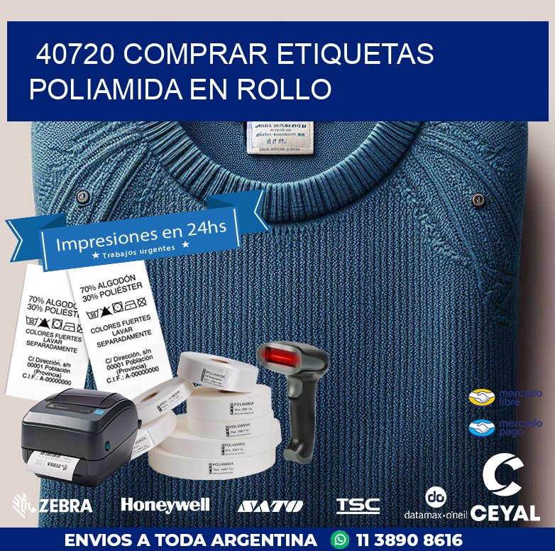 40720 COMPRAR ETIQUETAS POLIAMIDA EN ROLLO