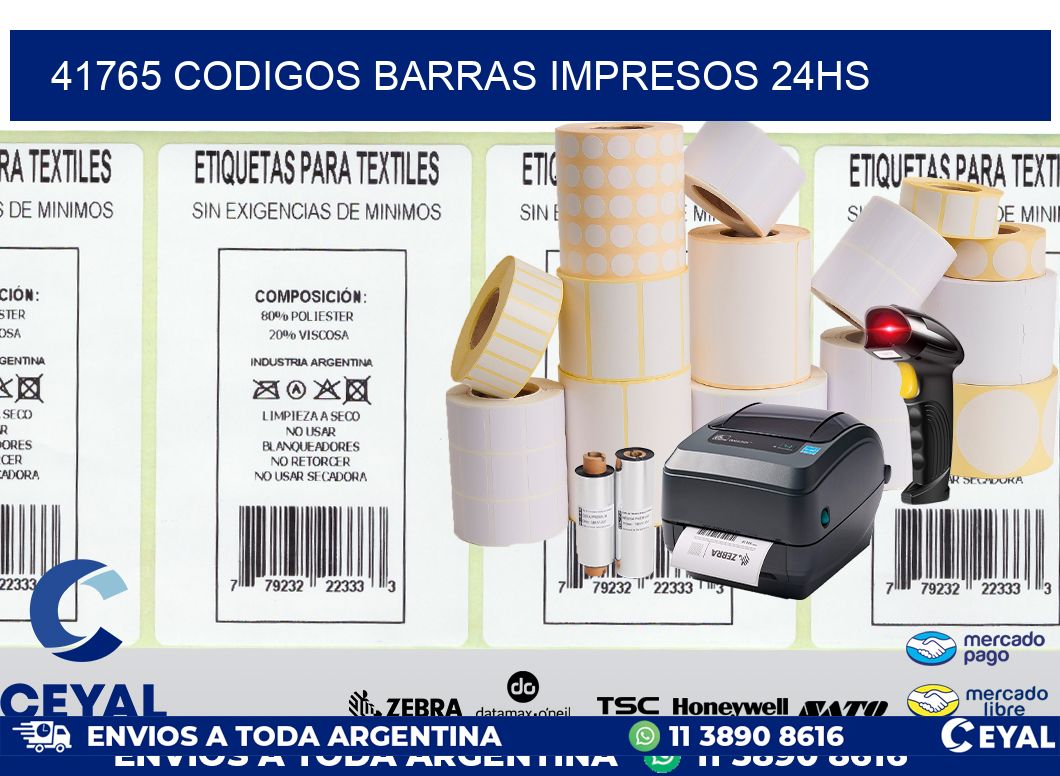 41765 codigos barras impresos 24hs