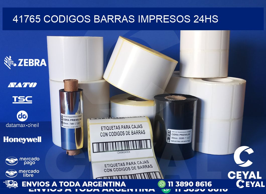 41765 codigos barras impresos 24hs