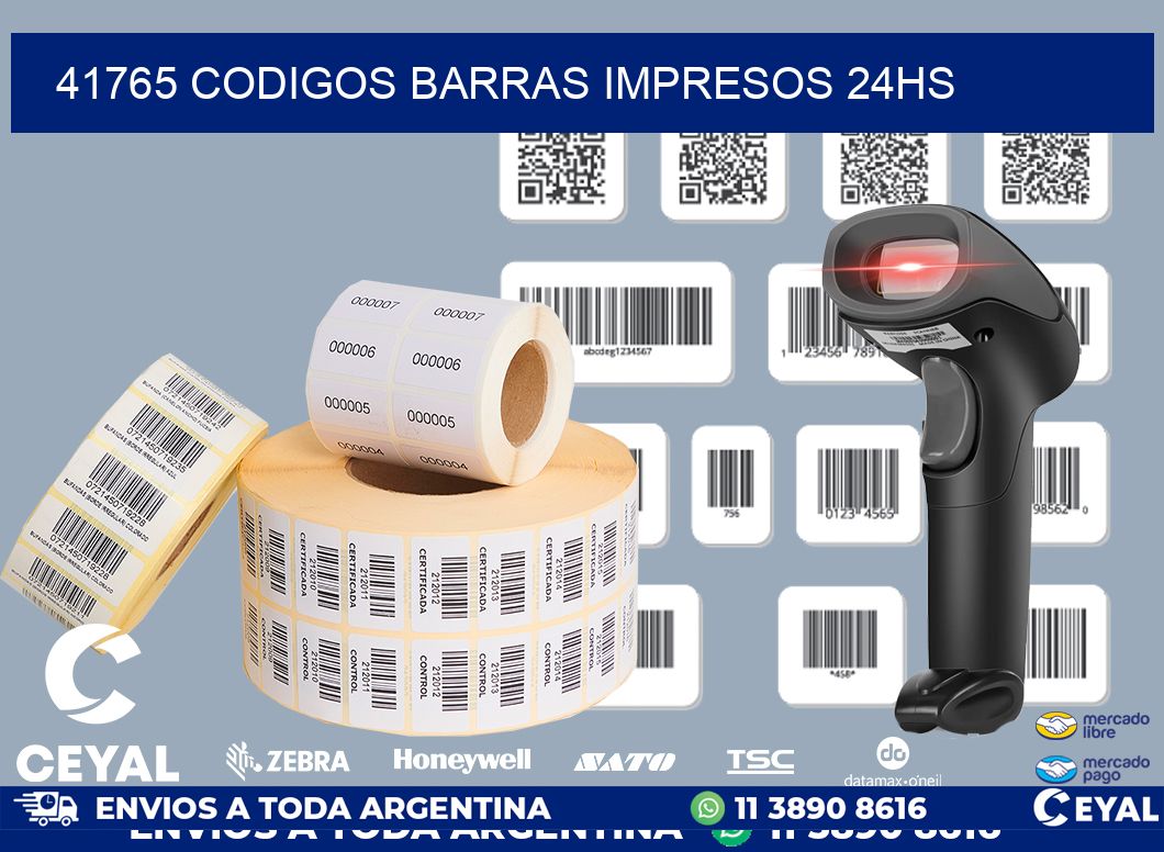 41765 codigos barras impresos 24hs