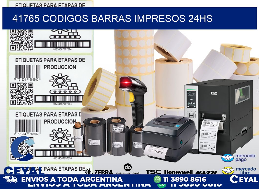41765 codigos barras impresos 24hs