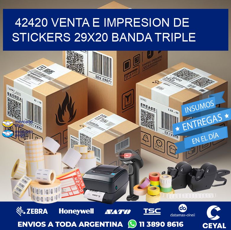 42420 VENTA E IMPRESION DE STICKERS 29X20 BANDA TRIPLE