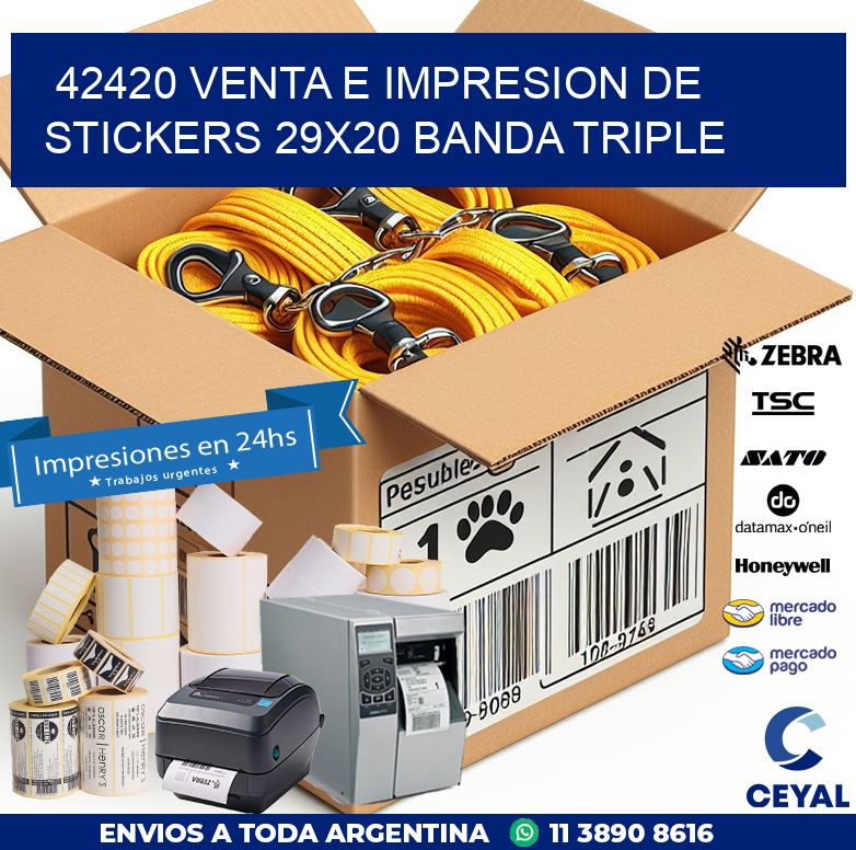 42420 VENTA E IMPRESION DE STICKERS 29X20 BANDA TRIPLE