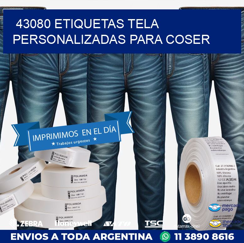 43080 ETIQUETAS TELA PERSONALIZADAS PARA COSER