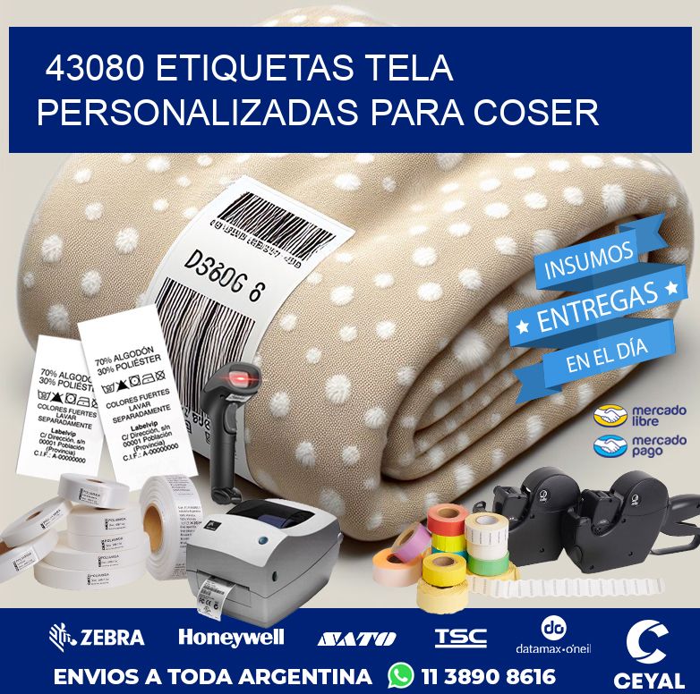 43080 ETIQUETAS TELA PERSONALIZADAS PARA COSER