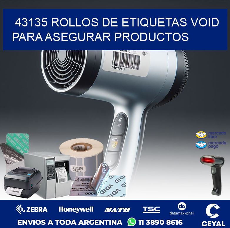 43135 ROLLOS DE ETIQUETAS VOID PARA ASEGURAR PRODUCTOS