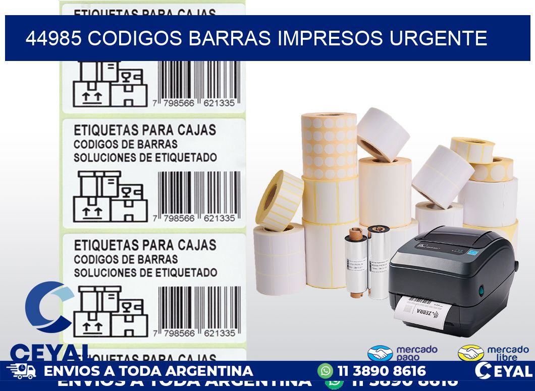 44985 CODIGOS BARRAS IMPRESOS URGENTE