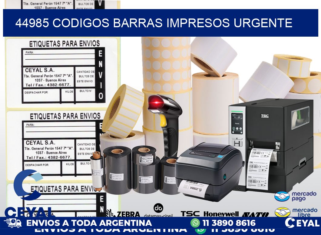44985 CODIGOS BARRAS IMPRESOS URGENTE