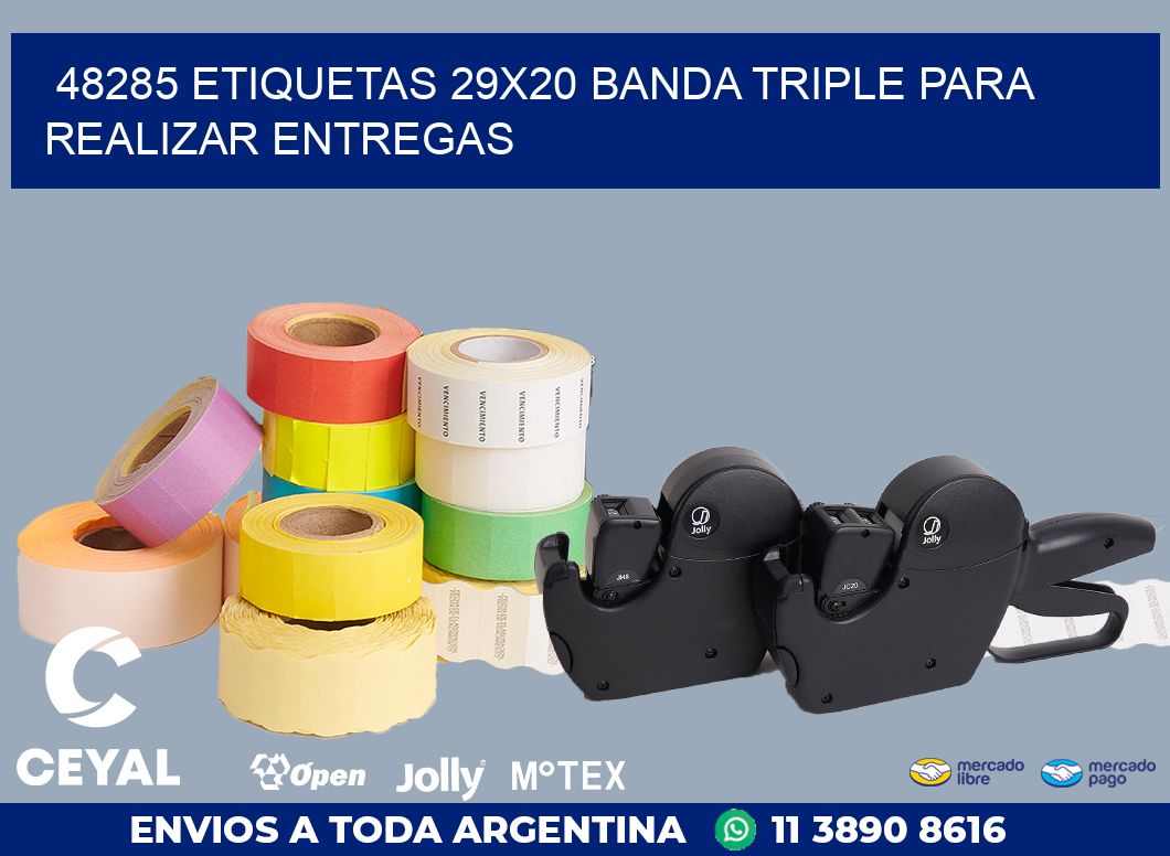 48285 ETIQUETAS 29X20 BANDA TRIPLE PARA REALIZAR ENTREGAS