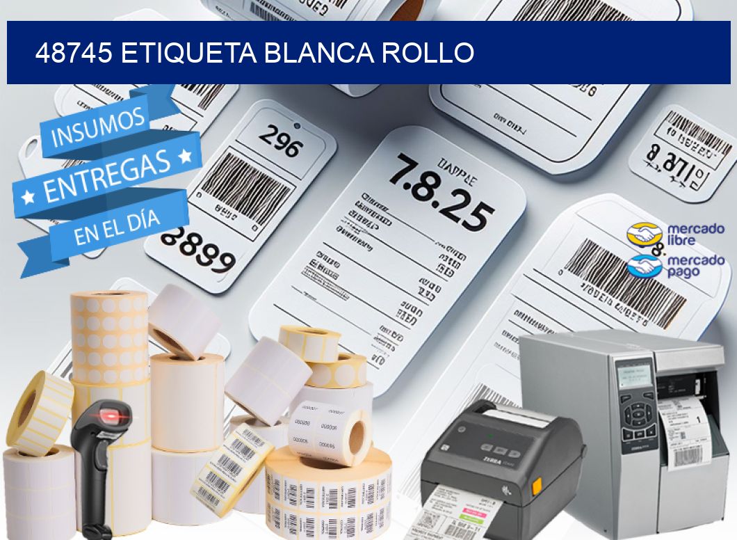 48745 etiqueta blanca rollo