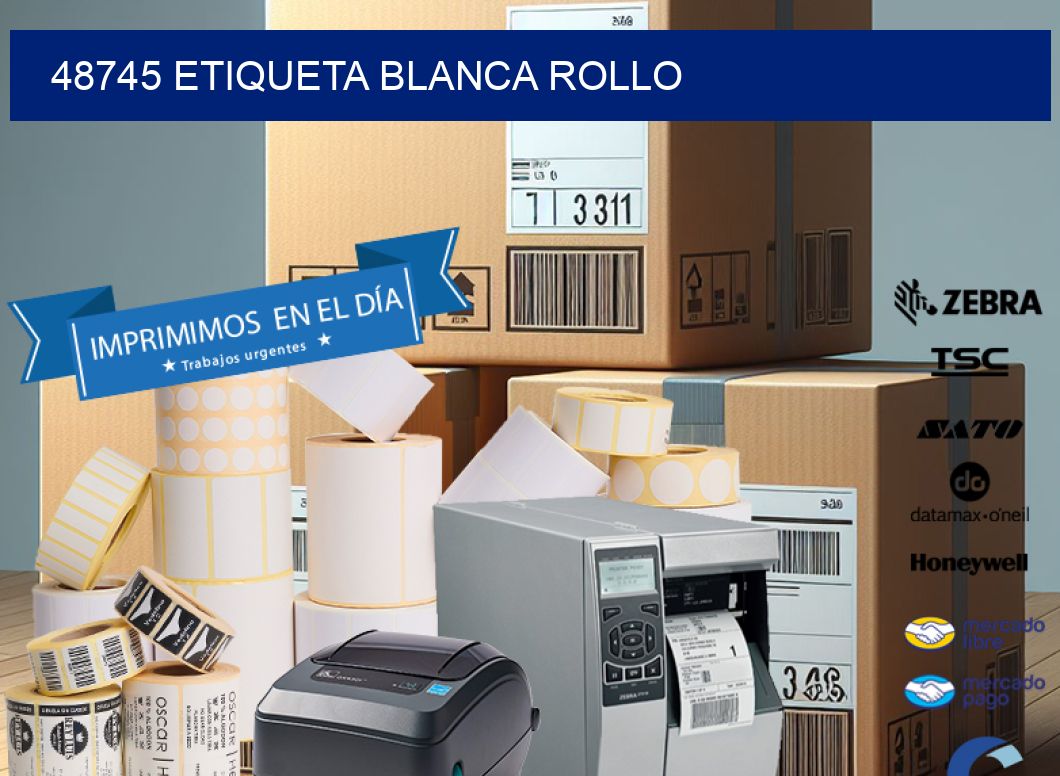 48745 etiqueta blanca rollo
