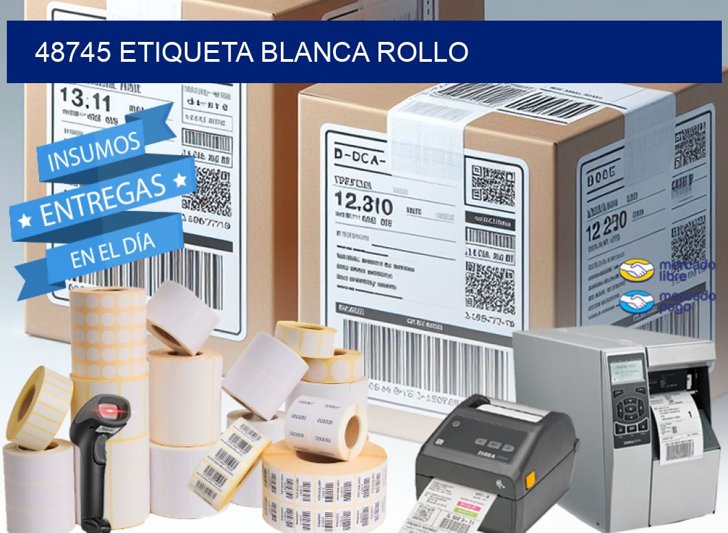 48745 etiqueta blanca rollo