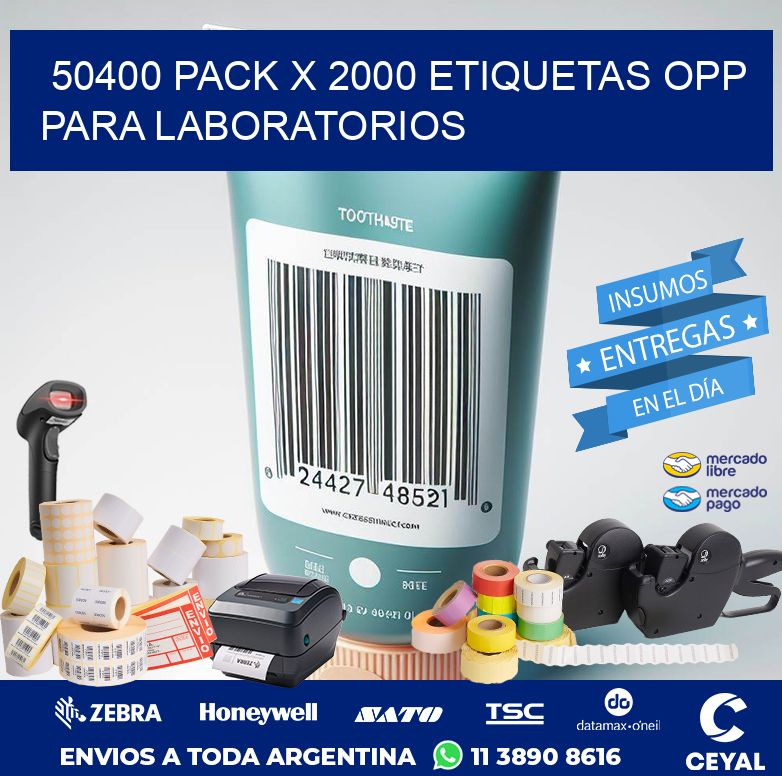 50400 PACK X 2000 ETIQUETAS OPP PARA LABORATORIOS