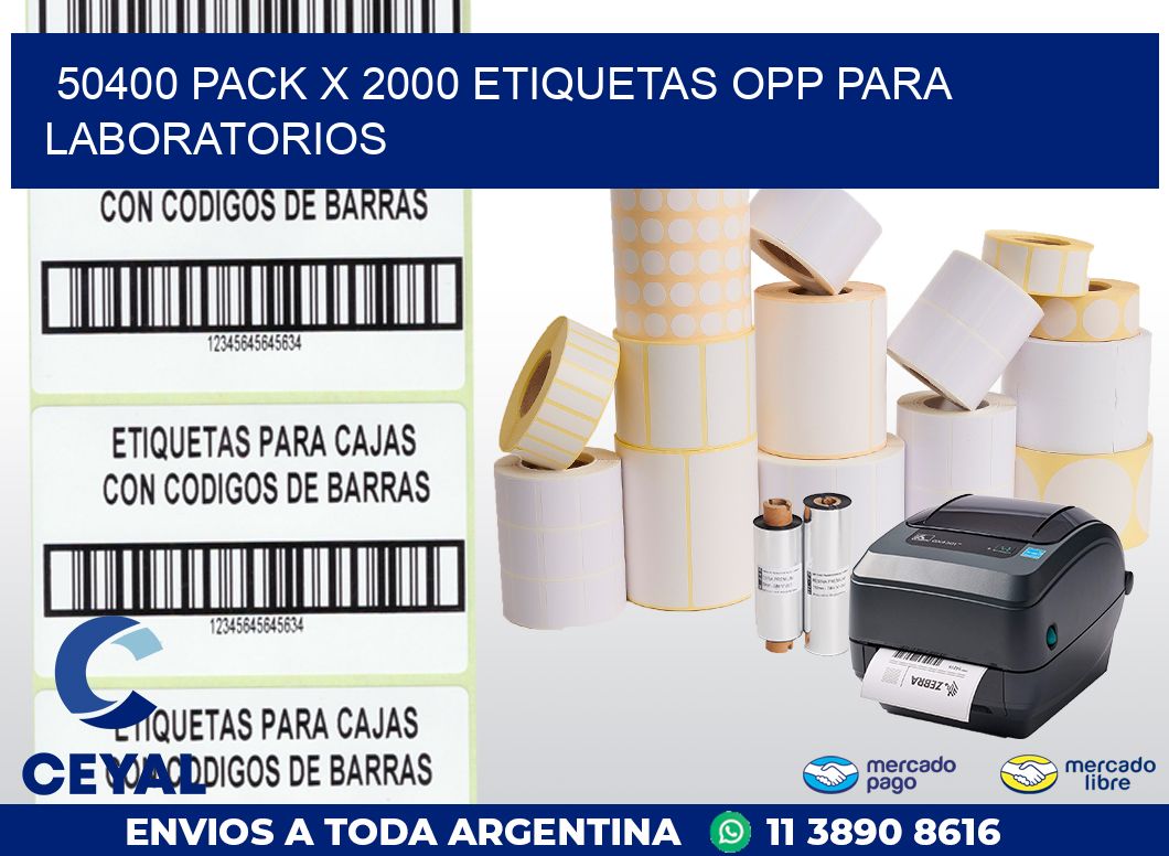 50400 PACK X 2000 ETIQUETAS OPP PARA LABORATORIOS