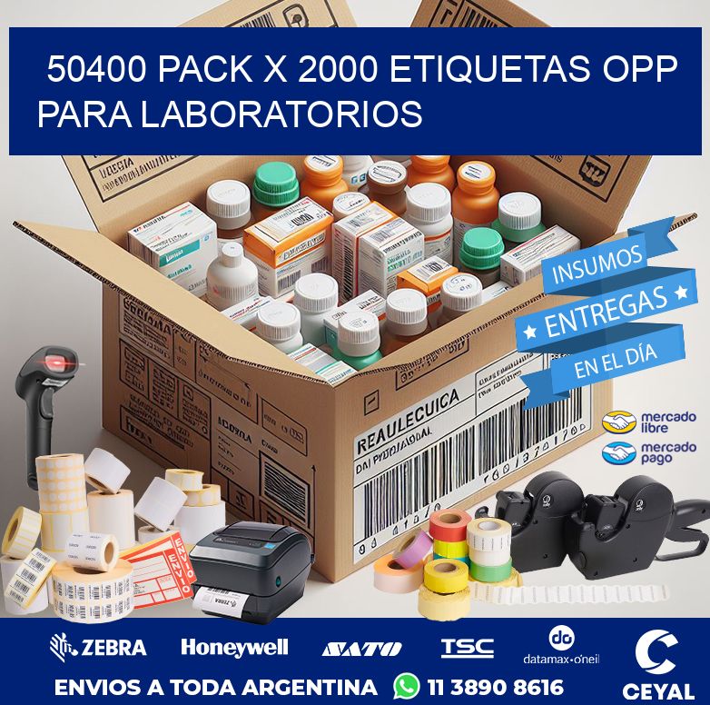 50400 PACK X 2000 ETIQUETAS OPP PARA LABORATORIOS