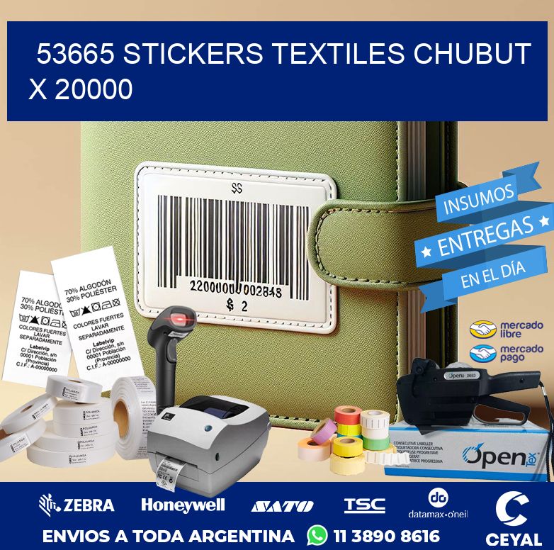 53665 STICKERS TEXTILES CHUBUT X 20000