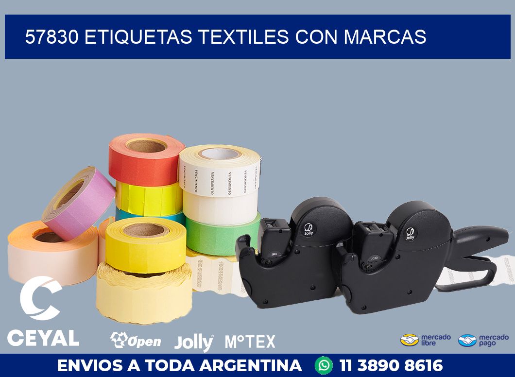 57830 ETIQUETAS TEXTILES CON MARCAS