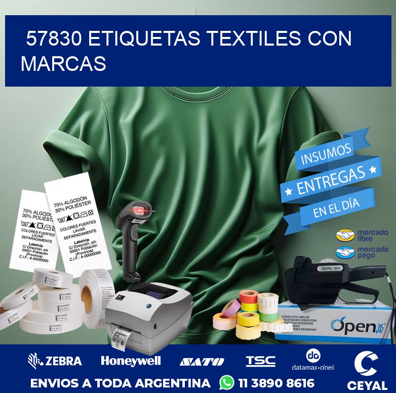 57830 ETIQUETAS TEXTILES CON MARCAS