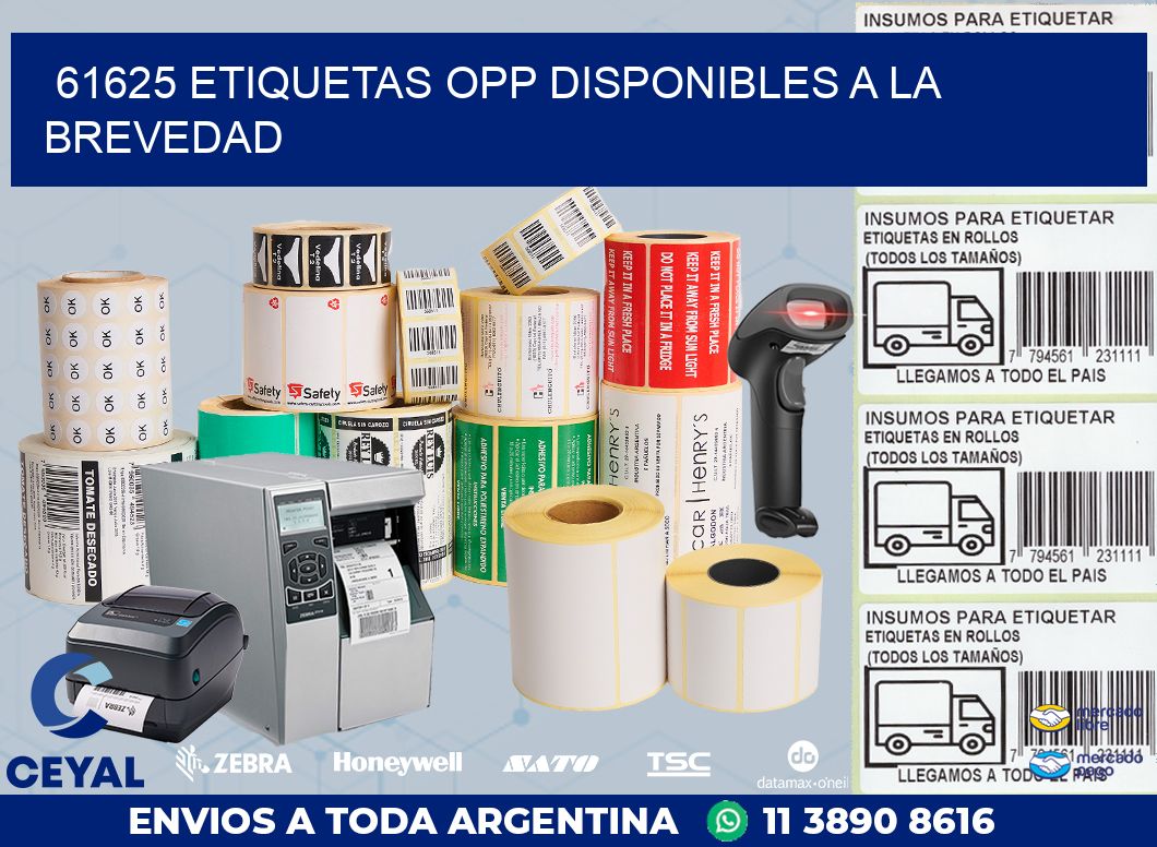 61625 ETIQUETAS OPP DISPONIBLES A LA BREVEDAD