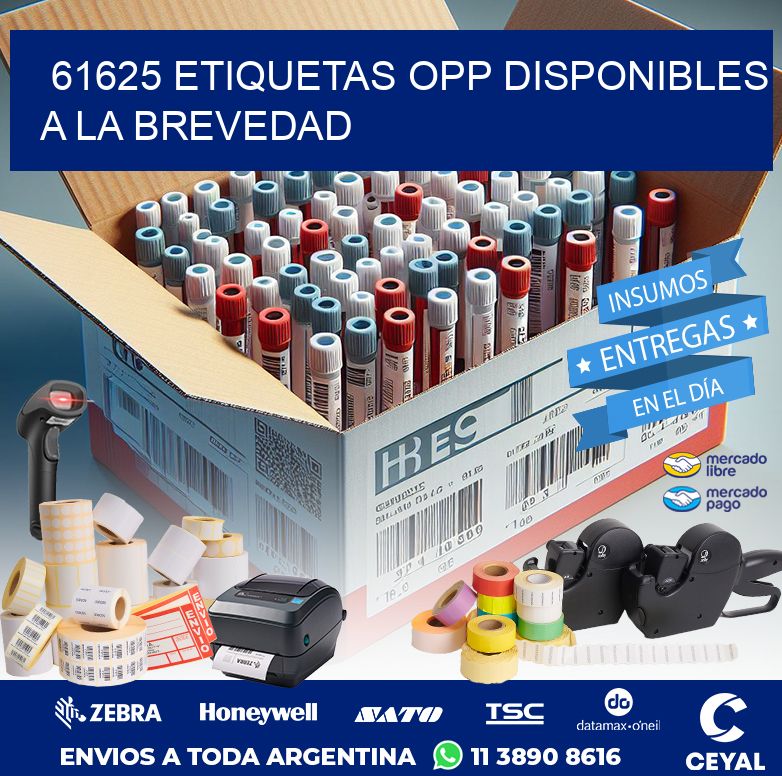 61625 ETIQUETAS OPP DISPONIBLES A LA BREVEDAD