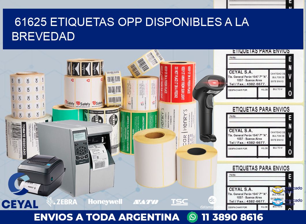 61625 ETIQUETAS OPP DISPONIBLES A LA BREVEDAD