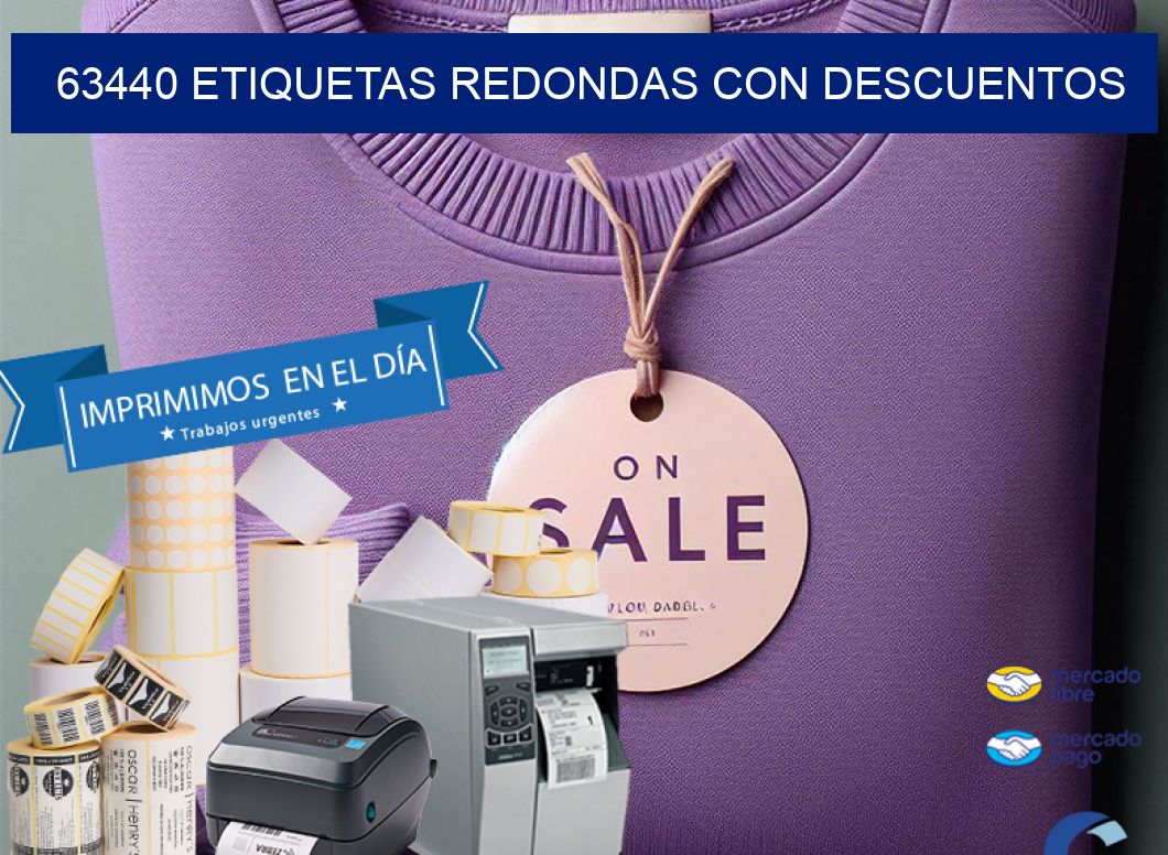 63440 ETIQUETAS REDONDAS CON DESCUENTOS
