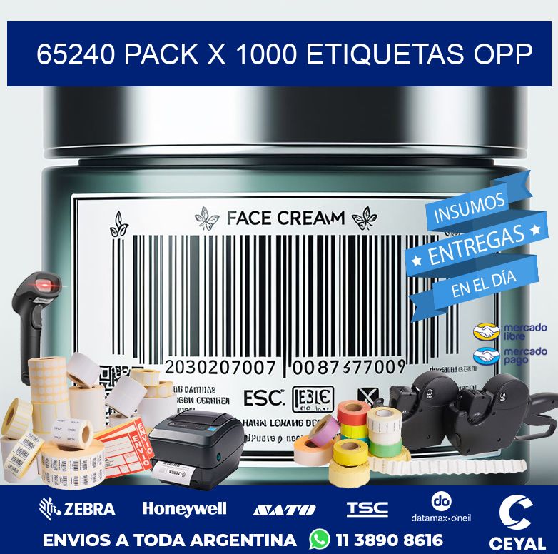 65240 PACK X 1000 ETIQUETAS OPP
