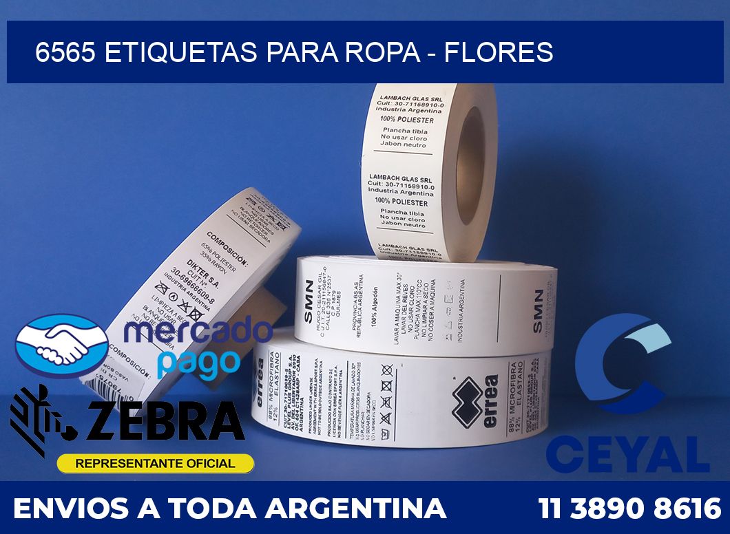 6565 ETIQUETAS PARA ROPA - FLORES