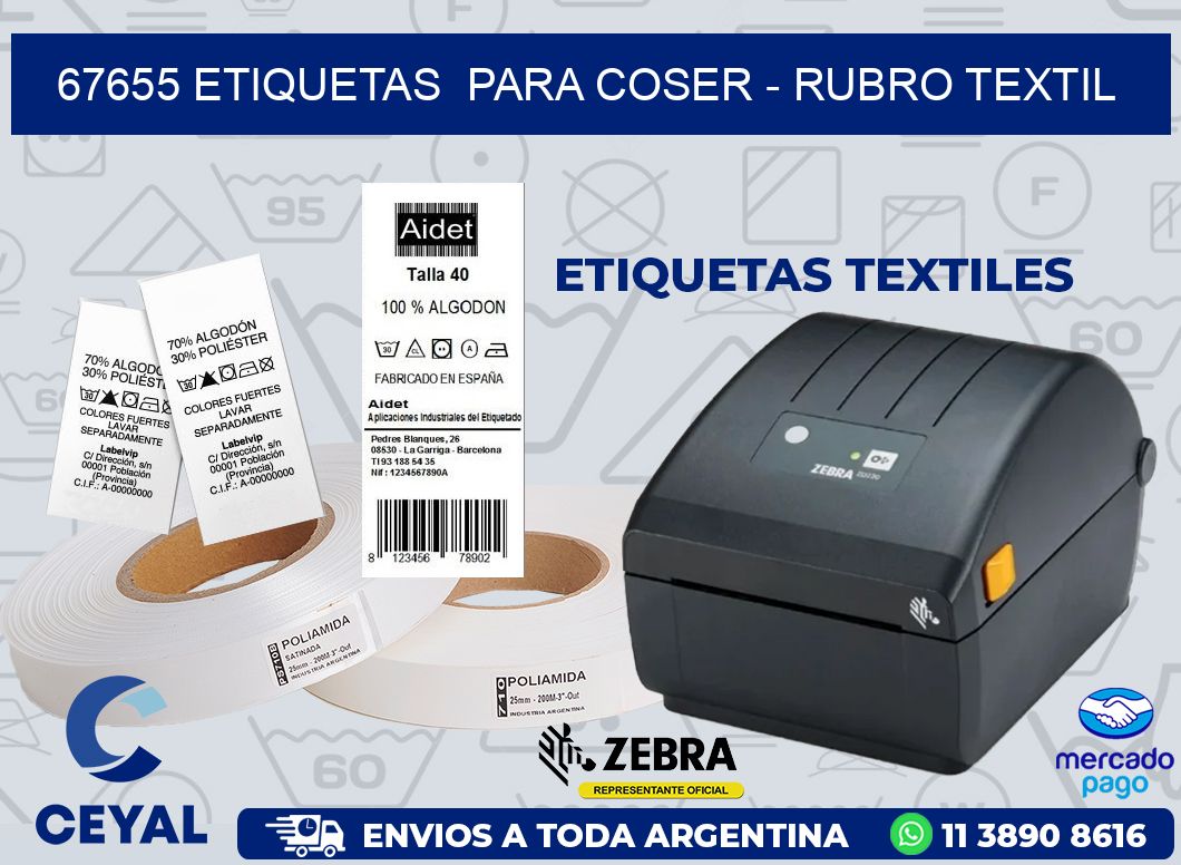 67655 ETIQUETAS  PARA COSER - RUBRO TEXTIL
