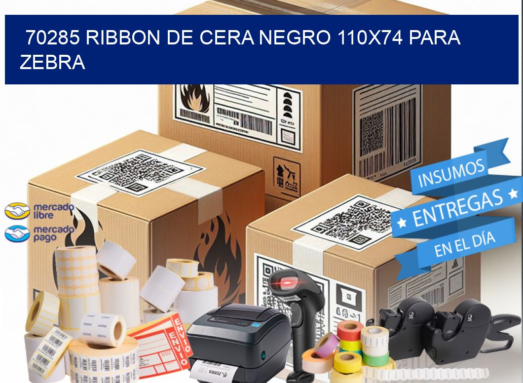 70285 RIBBON DE CERA NEGRO 110X74 PARA ZEBRA