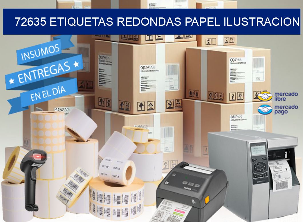 72635 ETIQUETAS REDONDAS PAPEL ILUSTRACION