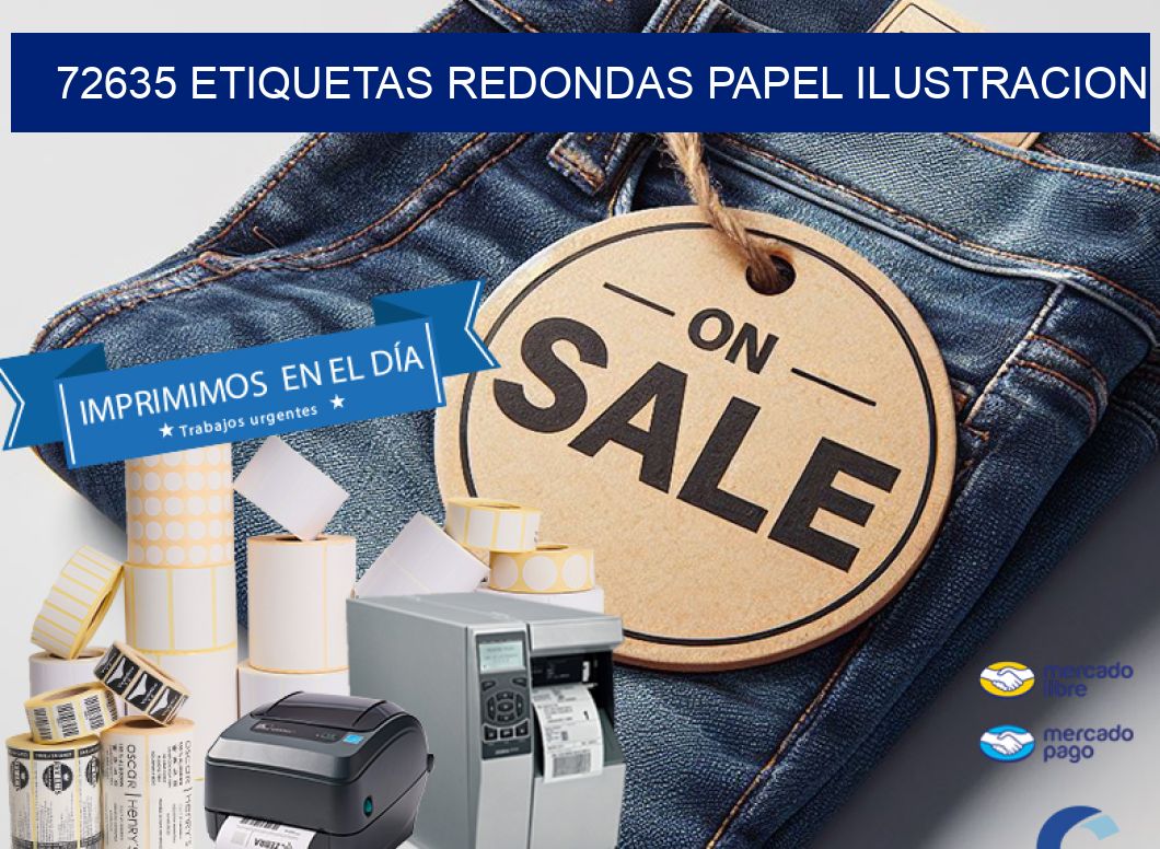 72635 ETIQUETAS REDONDAS PAPEL ILUSTRACION