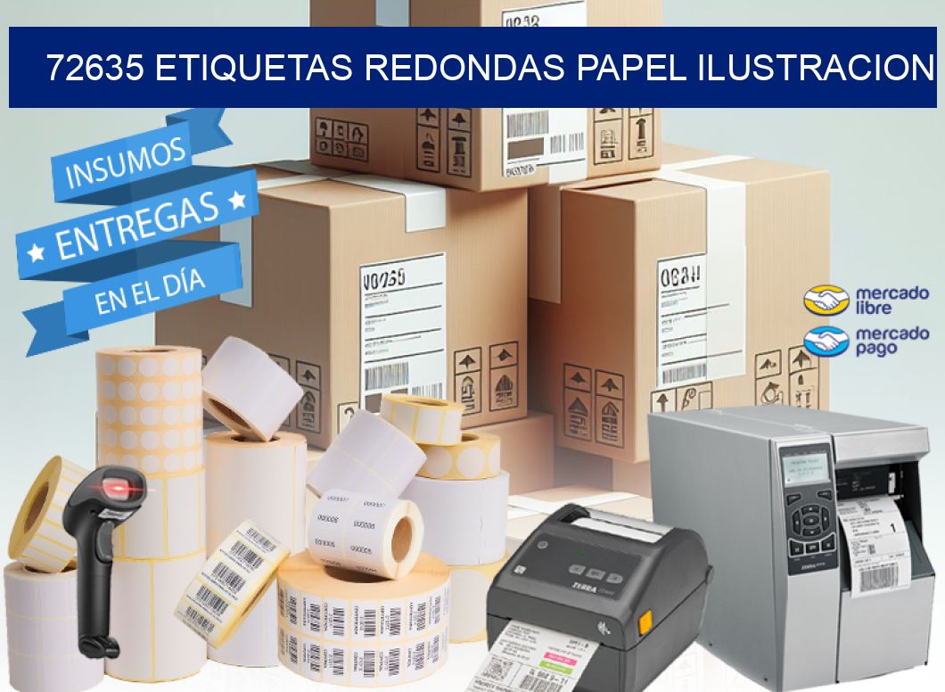 72635 ETIQUETAS REDONDAS PAPEL ILUSTRACION