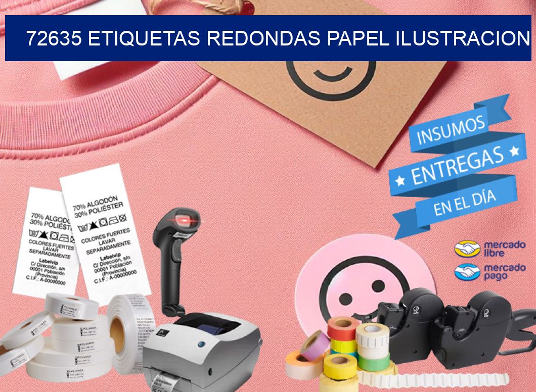72635 ETIQUETAS REDONDAS PAPEL ILUSTRACION