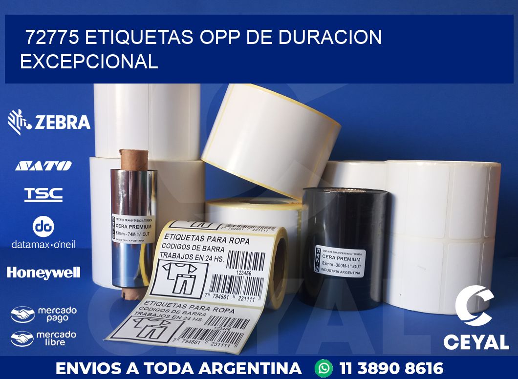 72775 ETIQUETAS OPP DE DURACION EXCEPCIONAL