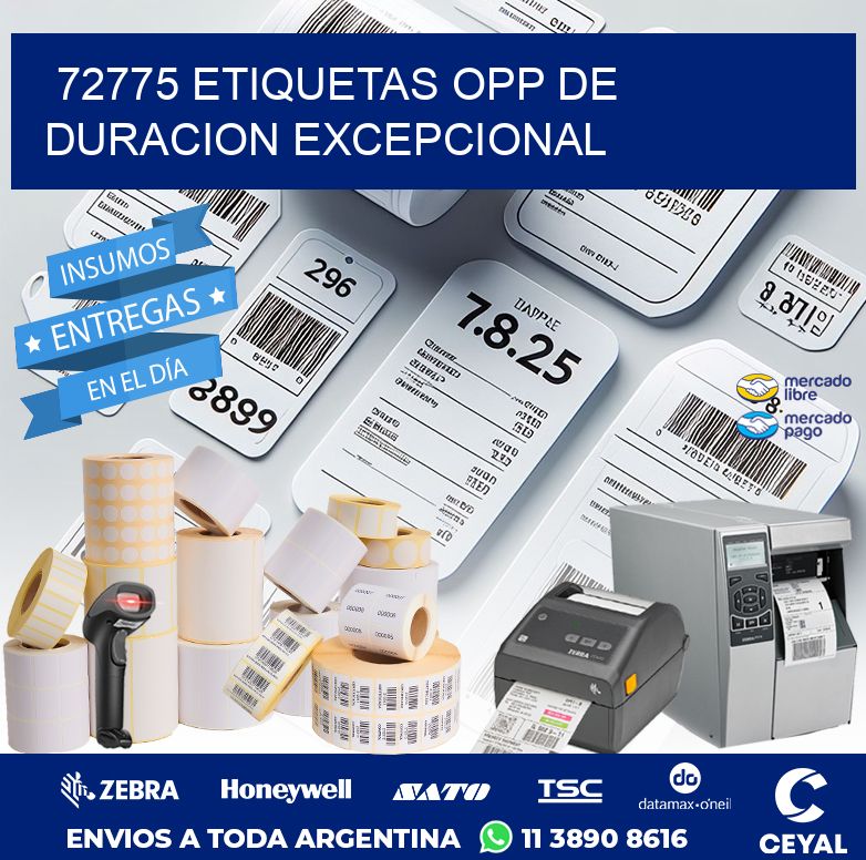 72775 ETIQUETAS OPP DE DURACION EXCEPCIONAL