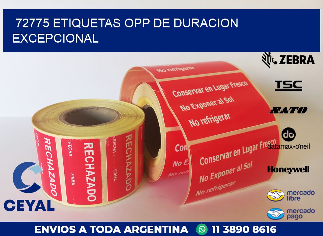 72775 ETIQUETAS OPP DE DURACION EXCEPCIONAL
