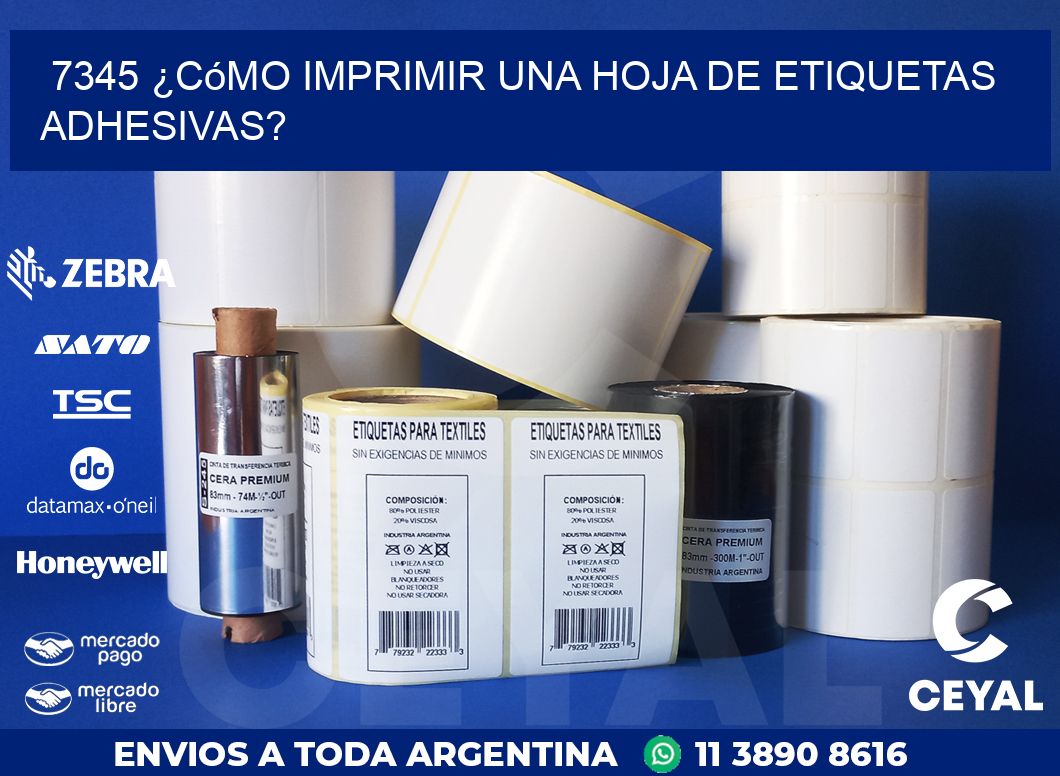 7345 ¿Cómo imprimir una hoja de etiquetas adhesivas?