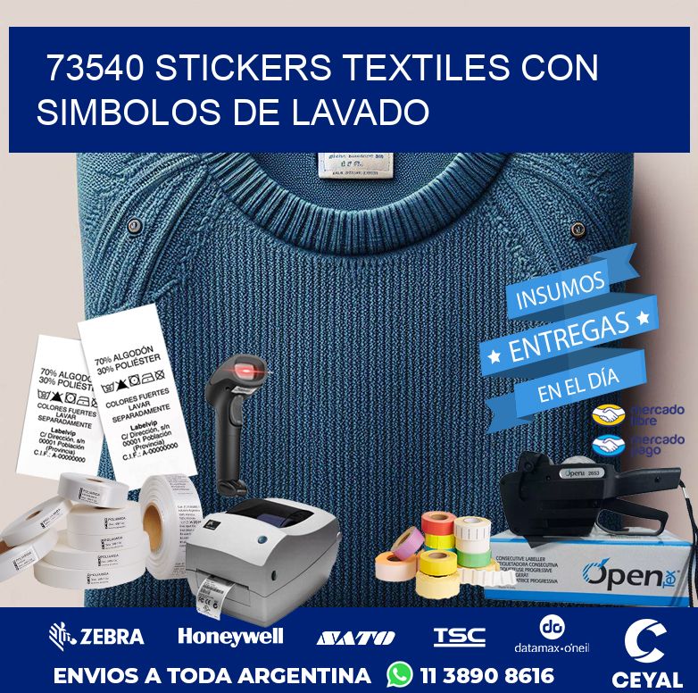73540 STICKERS TEXTILES CON SIMBOLOS DE LAVADO