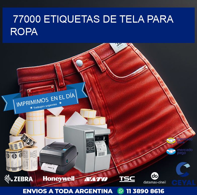 77000 ETIQUETAS DE TELA PARA ROPA